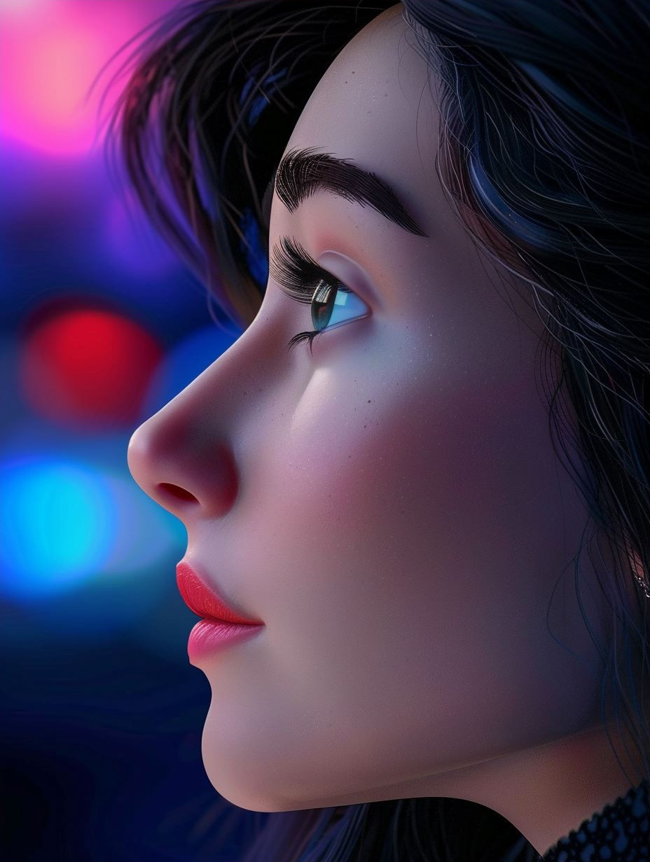 Ethereal Neon Portraiture Study - Image 4
