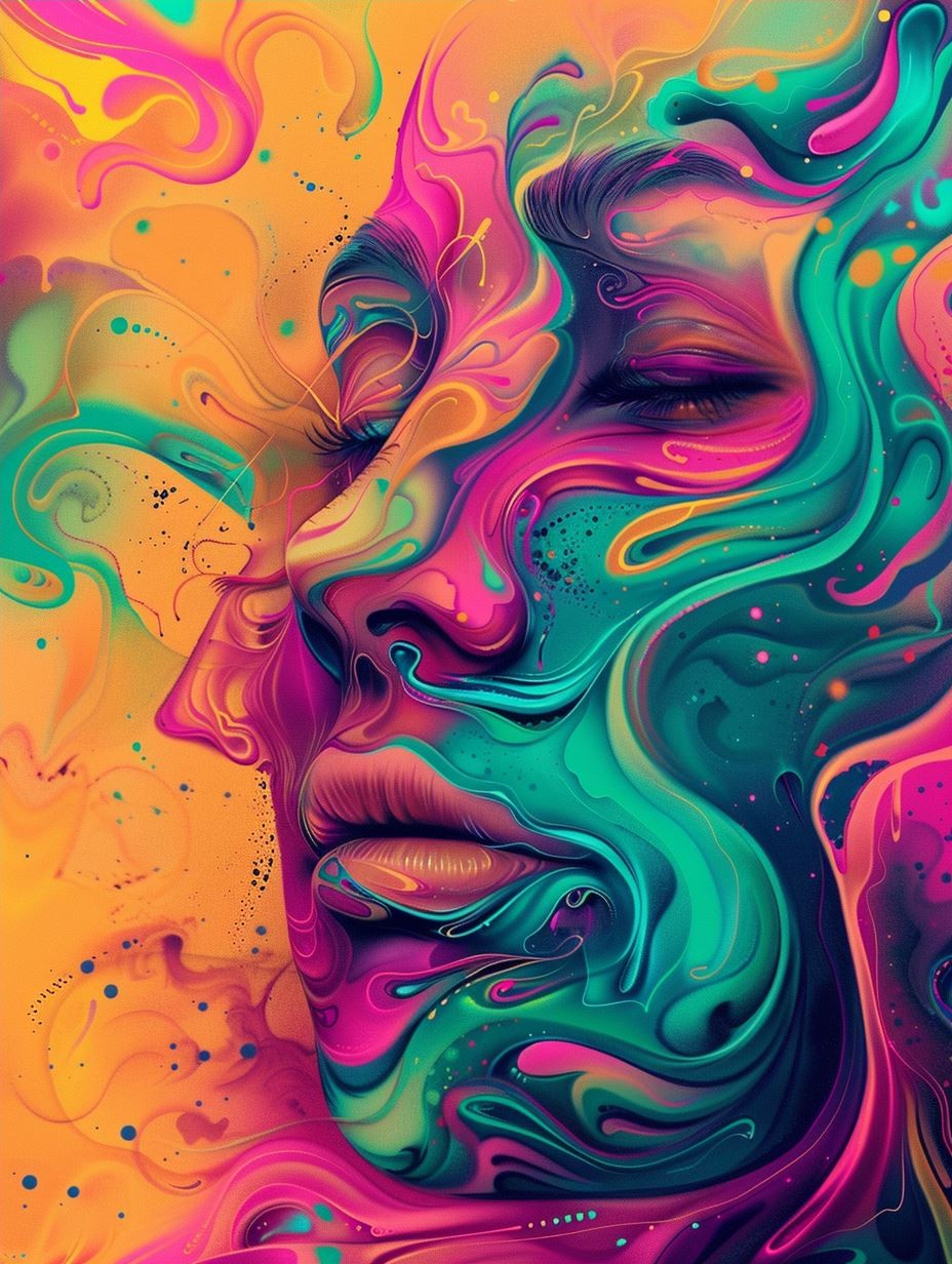 Psychedelic Neon Dream Portrait - Image 4