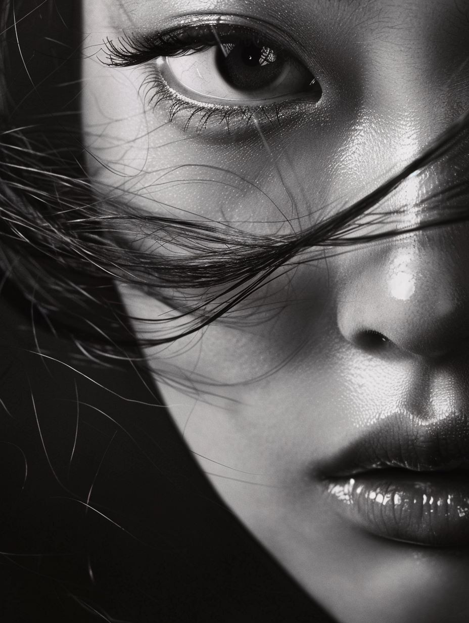 Crimson Lips in Noir Shadow - Image 2