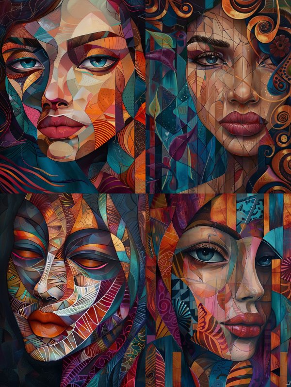 Prismatic Portraits of Abstract Femininity