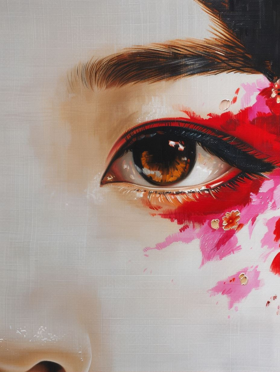 Crimson Bloom Gaze - Image 1
