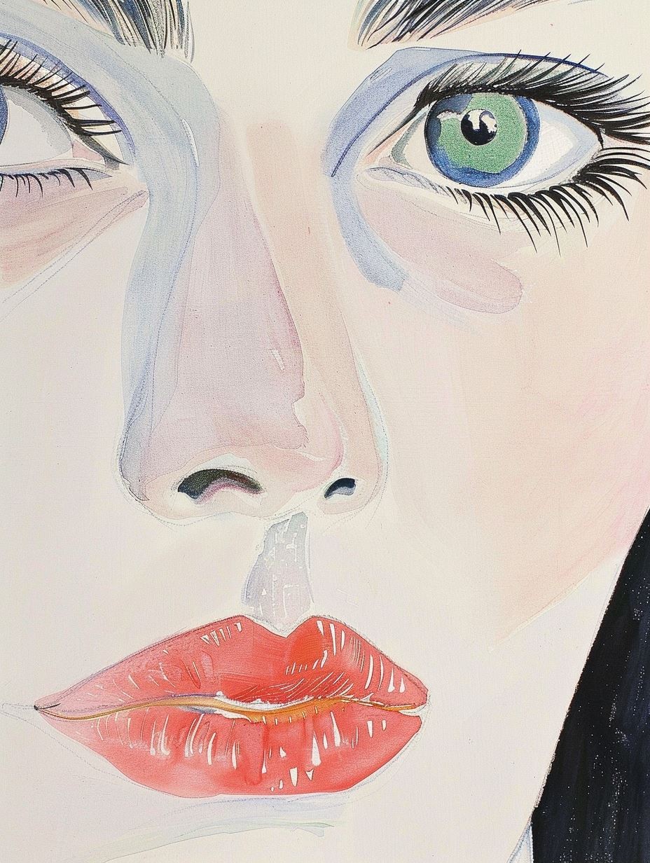 Gaze of Elegance: Watercolor Portraits - Image 1