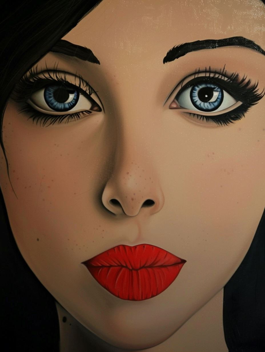 Bold Crimson Noir Portrait - Image 2