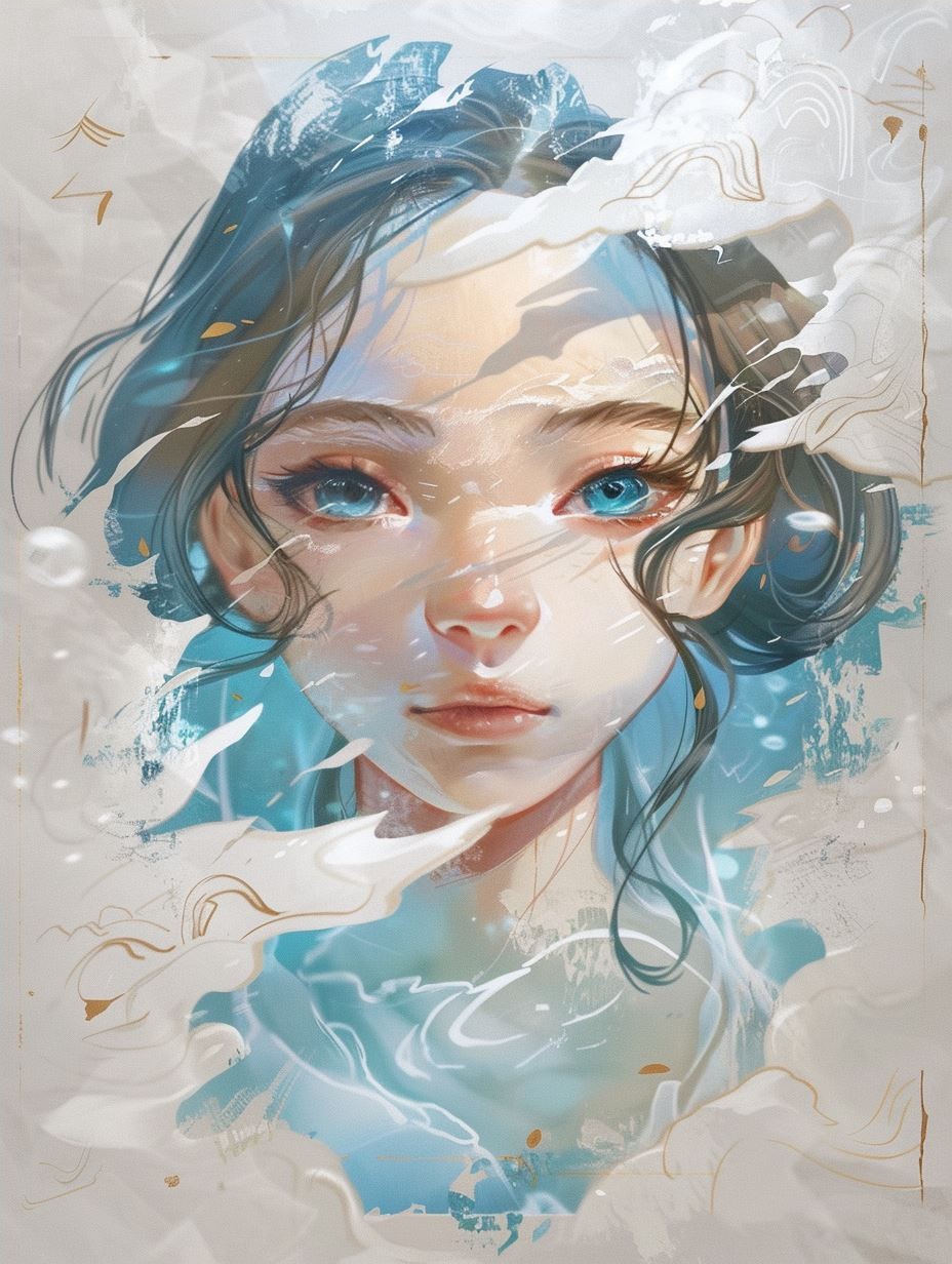 Celestial Azure Spirit Portrait - Image 4