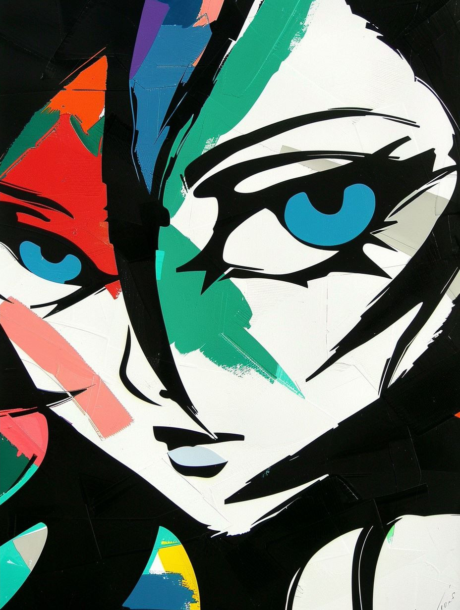 Emerald Gaze Stylized Portrait - Image 2