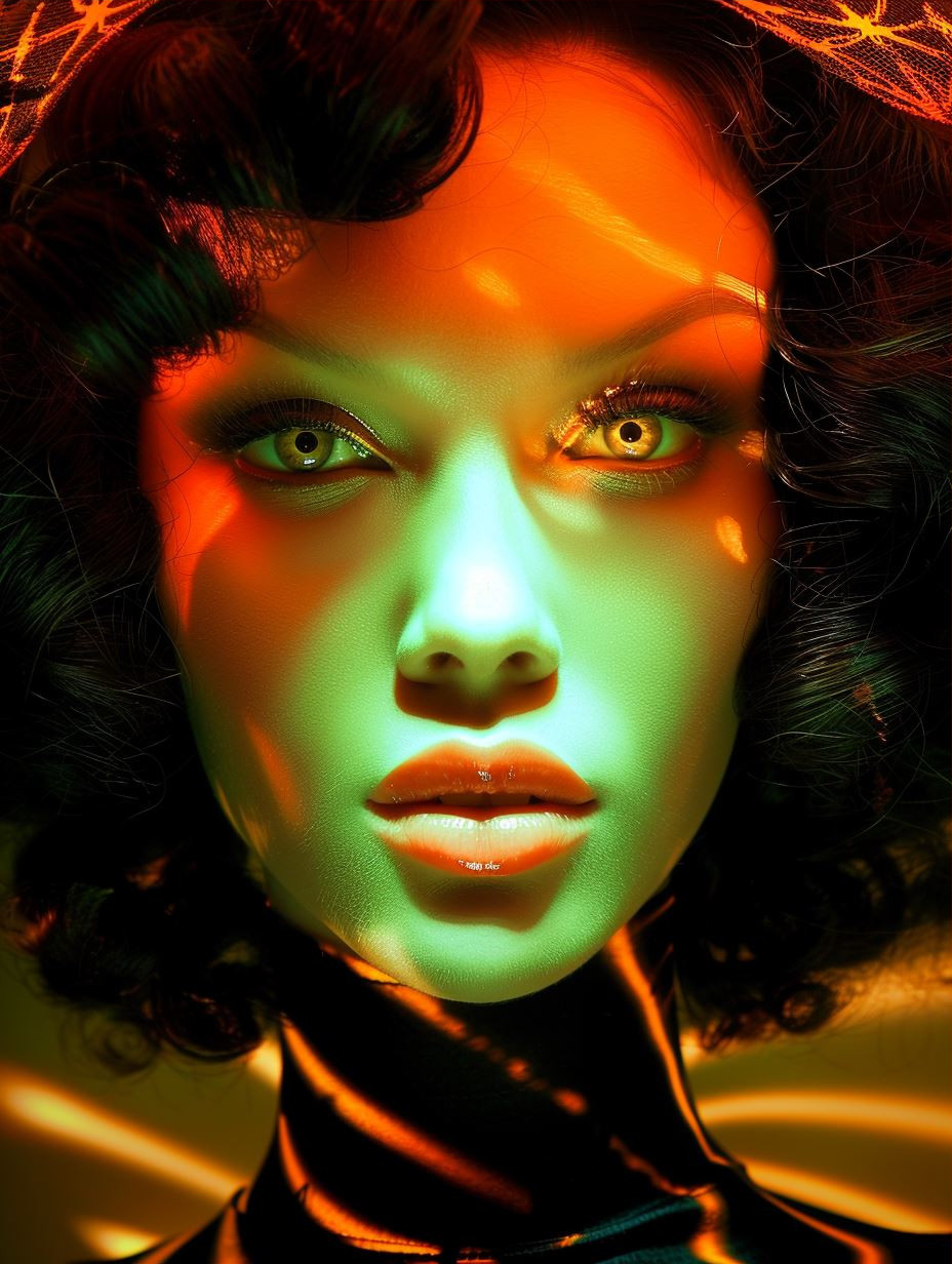 Neon Glow Cybernetic Portraits - Image 3