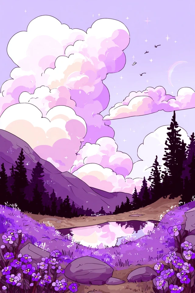 Purple Dreams Aesthetic Collage - Image 2