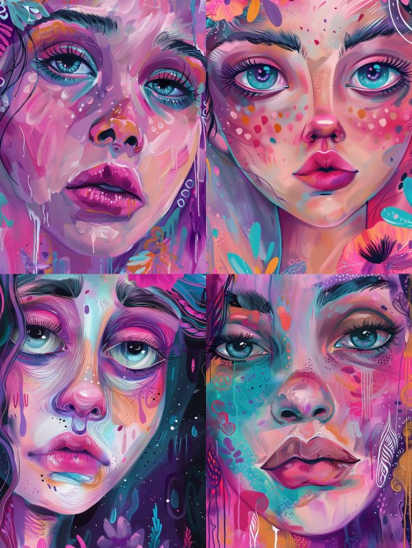Neon Dream Pastel Portrait