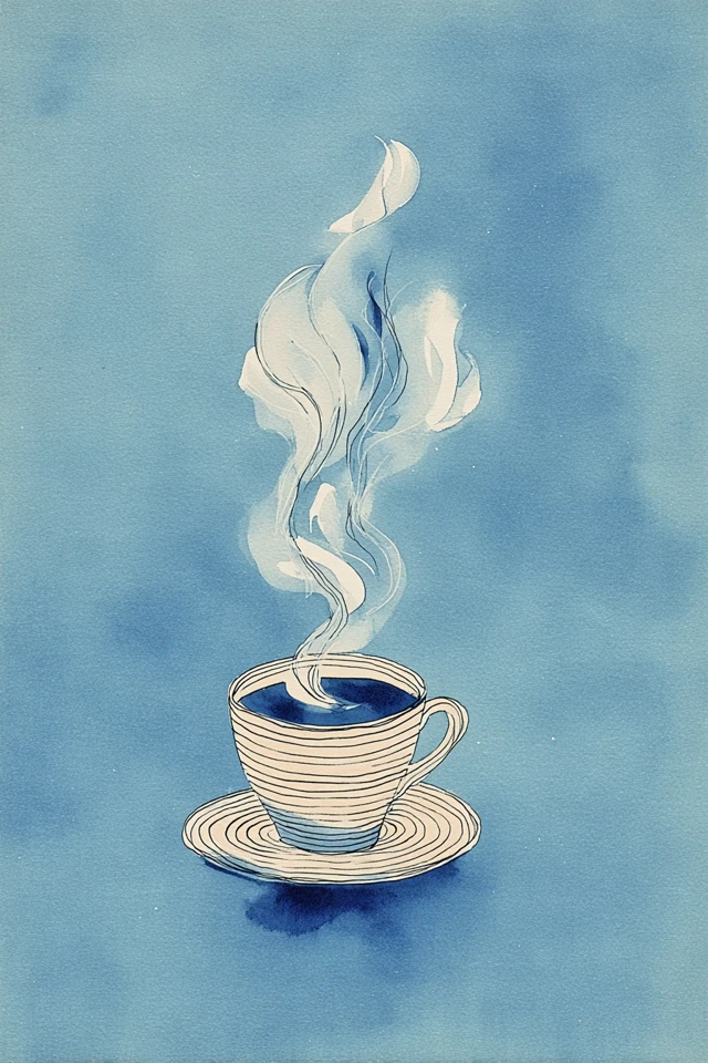 Serenity in Blue Watercolor - Image 4