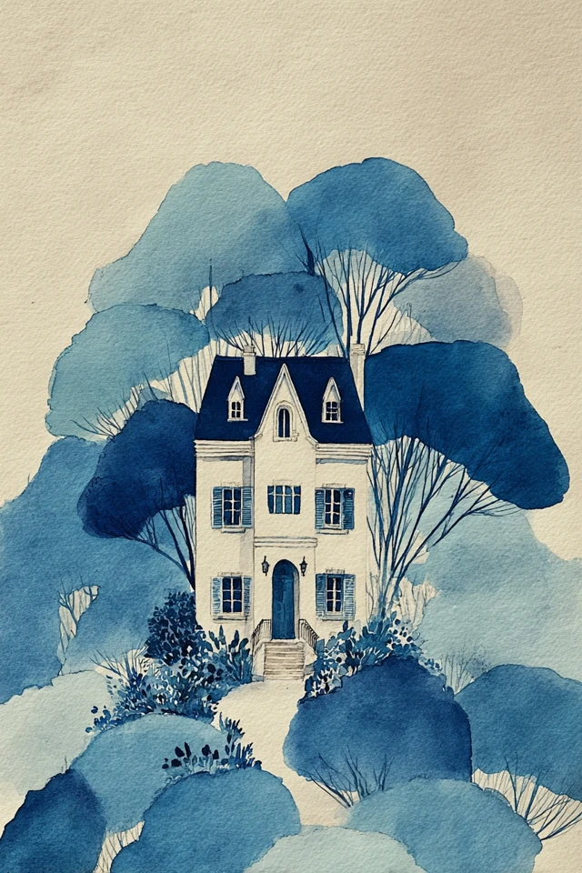 Serenity in Blue Watercolor - Image 6