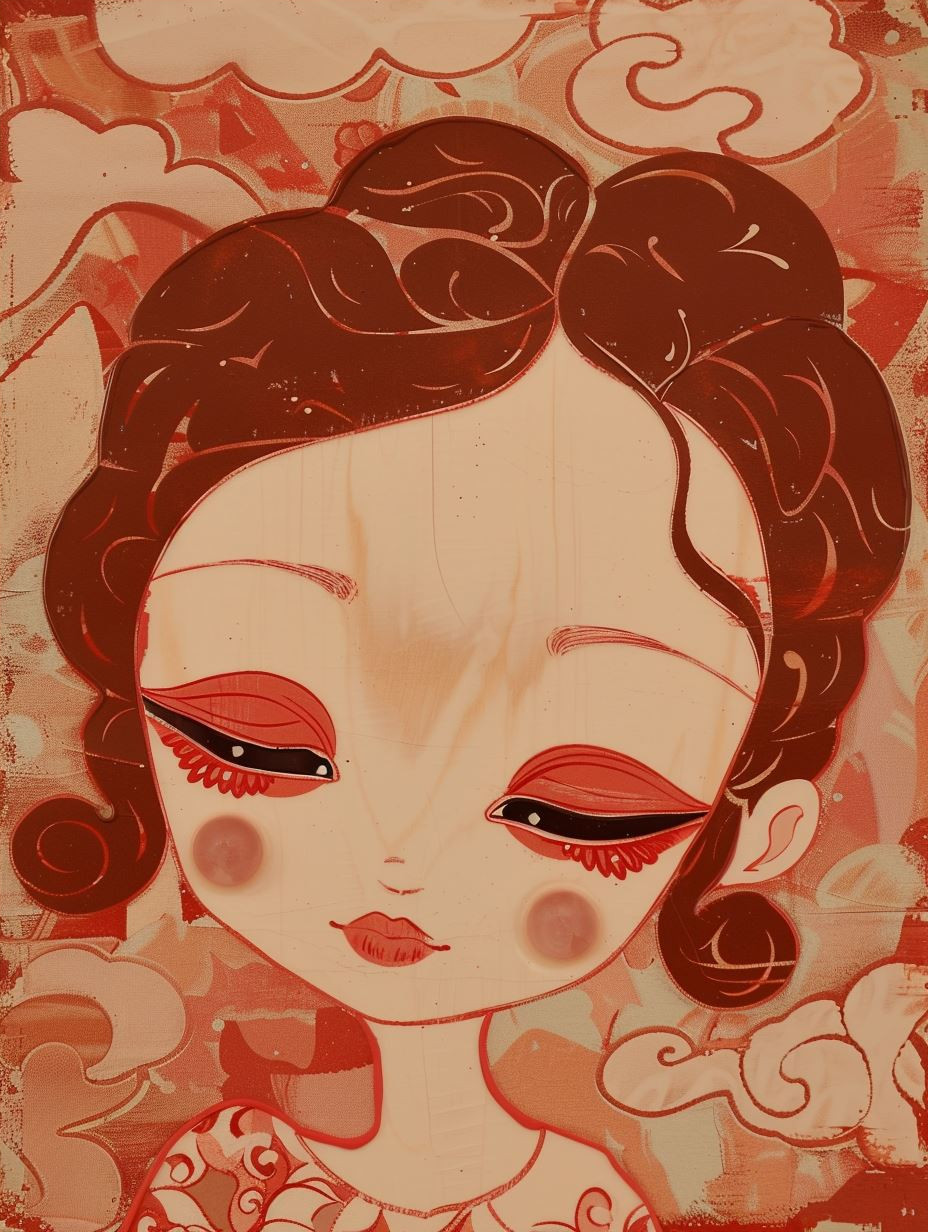 Melancholic Vintage Porcelain Portrait - Image 4