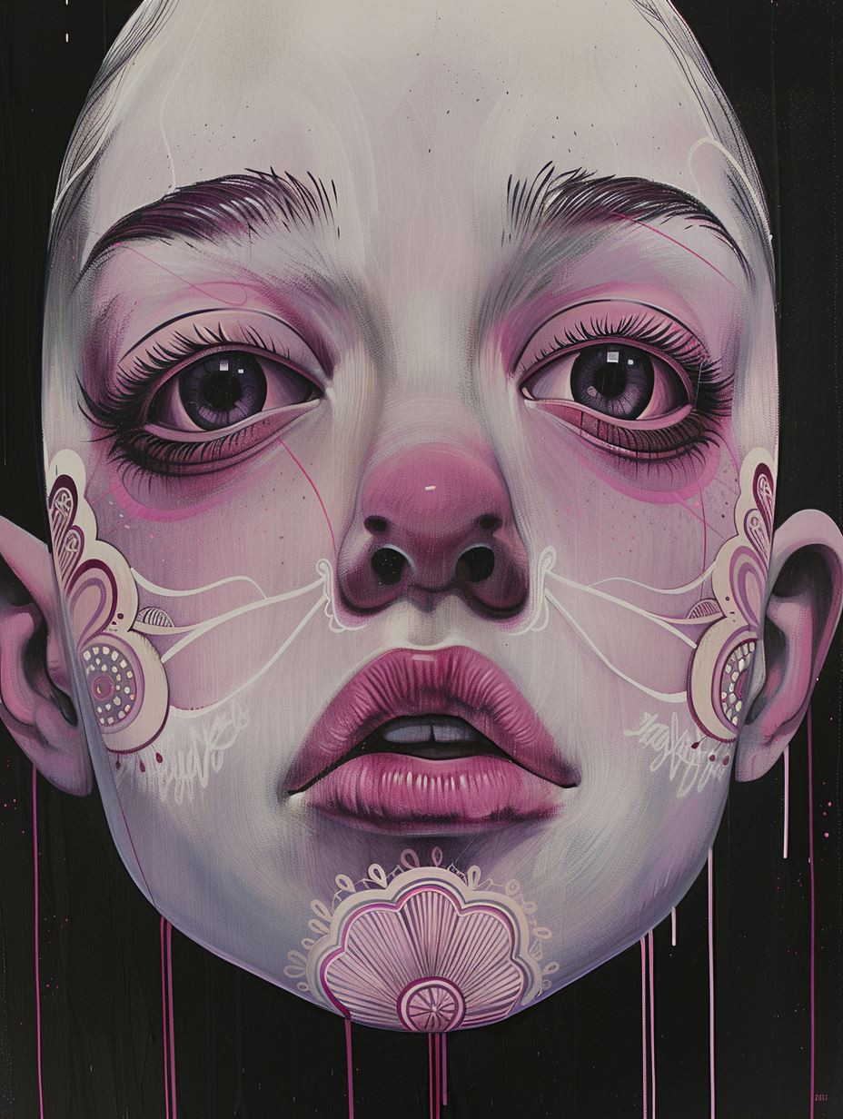 Ethereal Violet Floral Portrait - Image 2