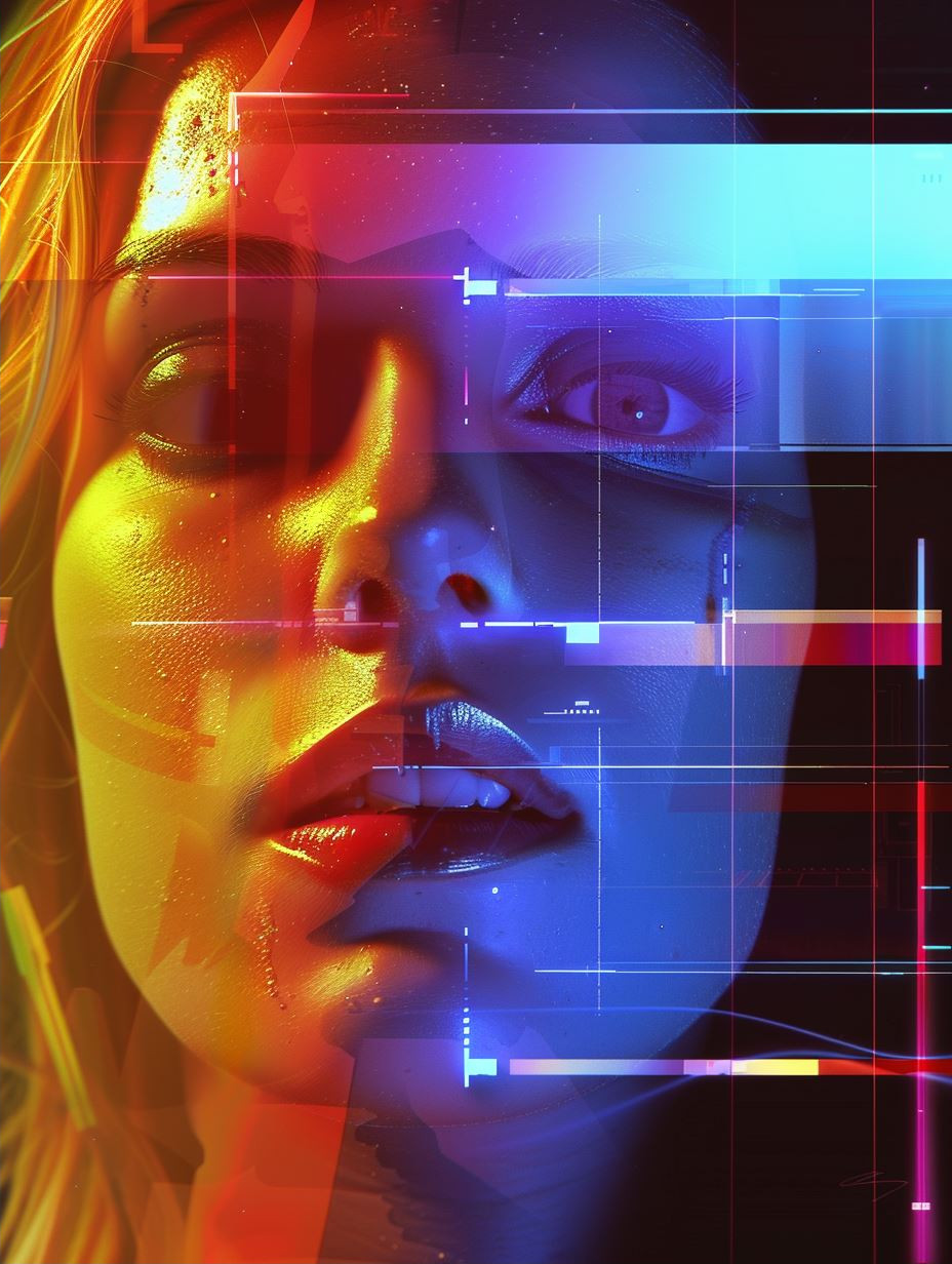 Prismatic Neon Cyber Portrait - Image 2