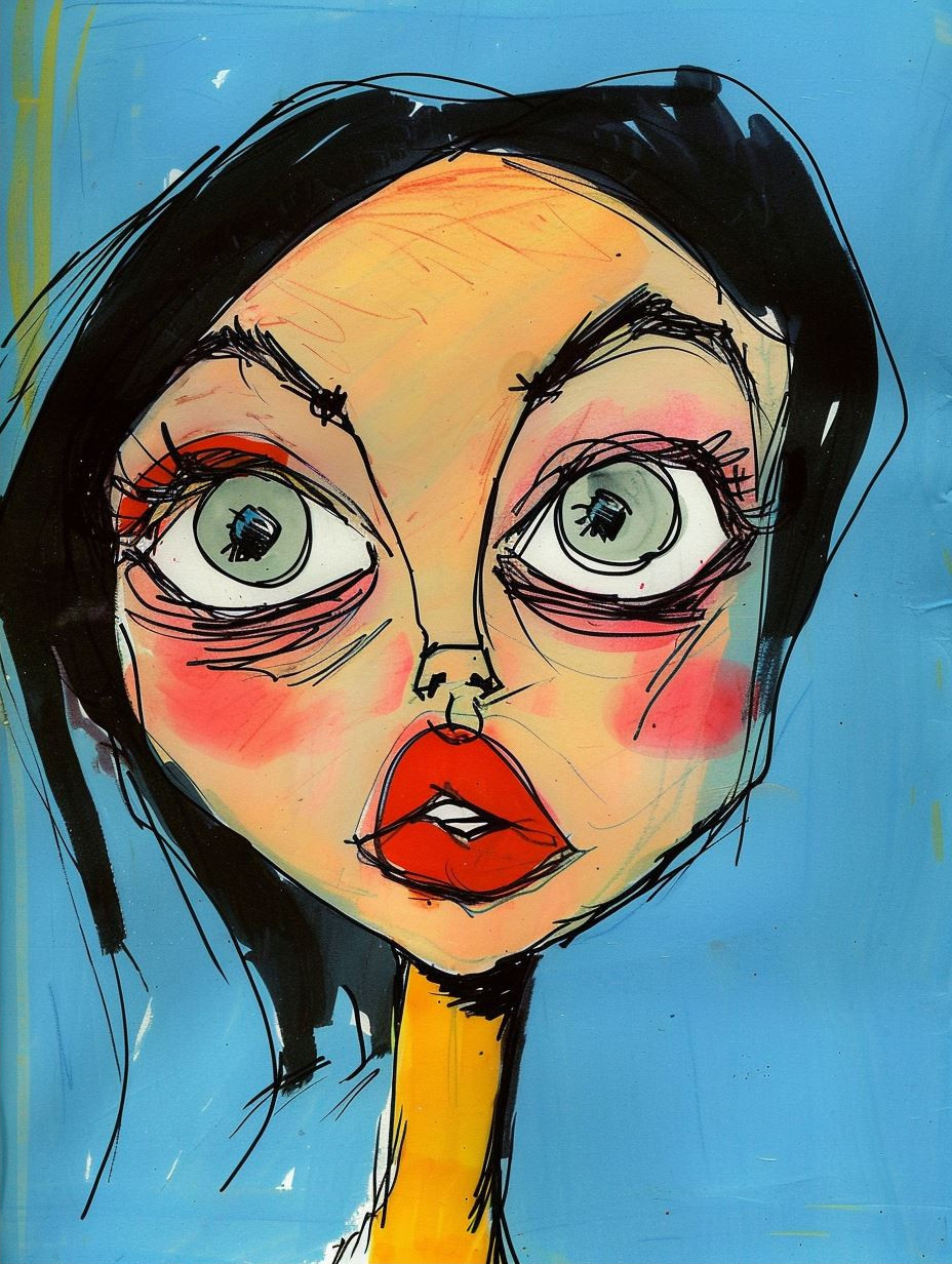 Bold Ink Fashion Sketch Portrait - Image 2