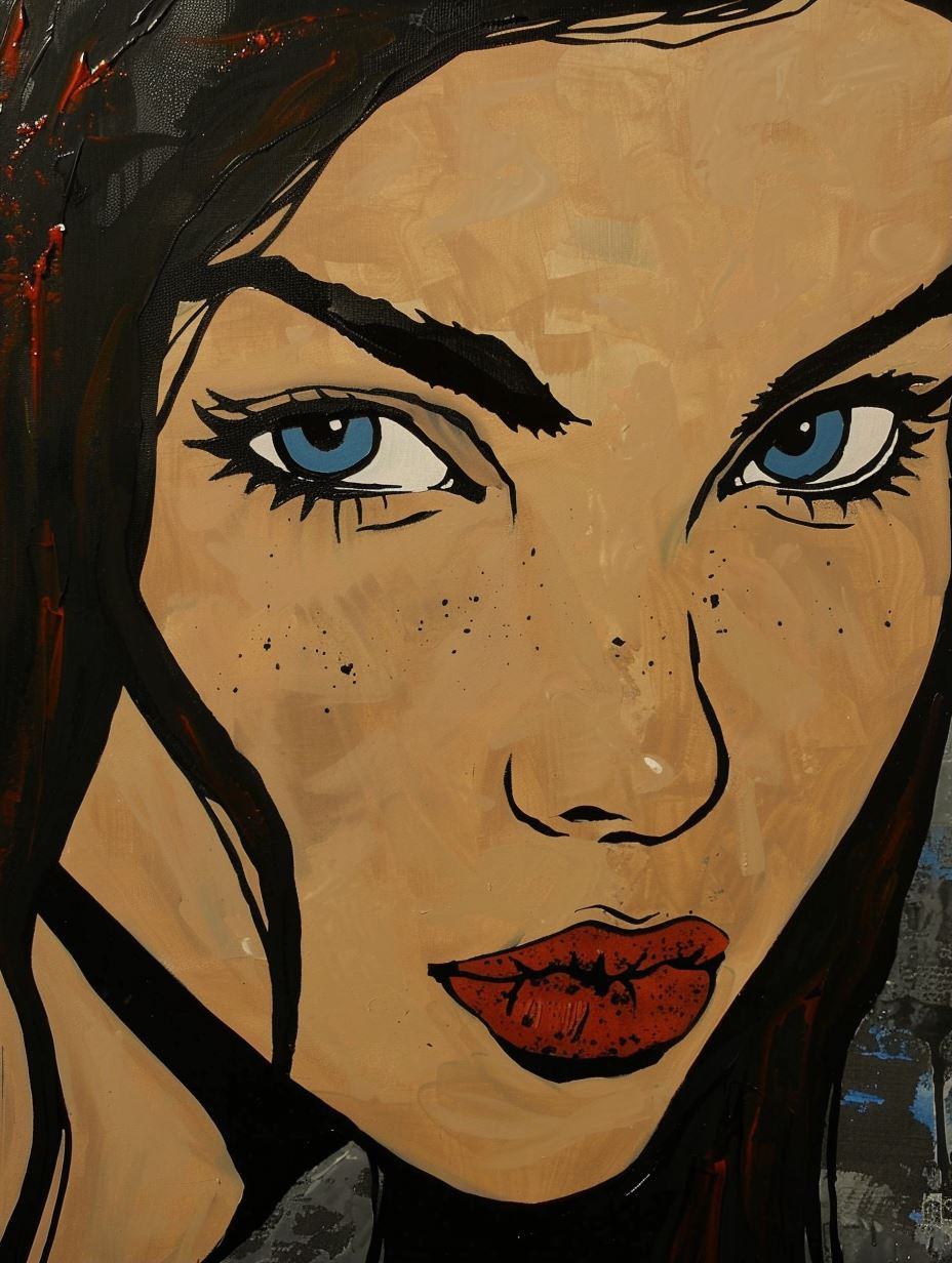 Bold Stylized Female Portrait Study - Image 1