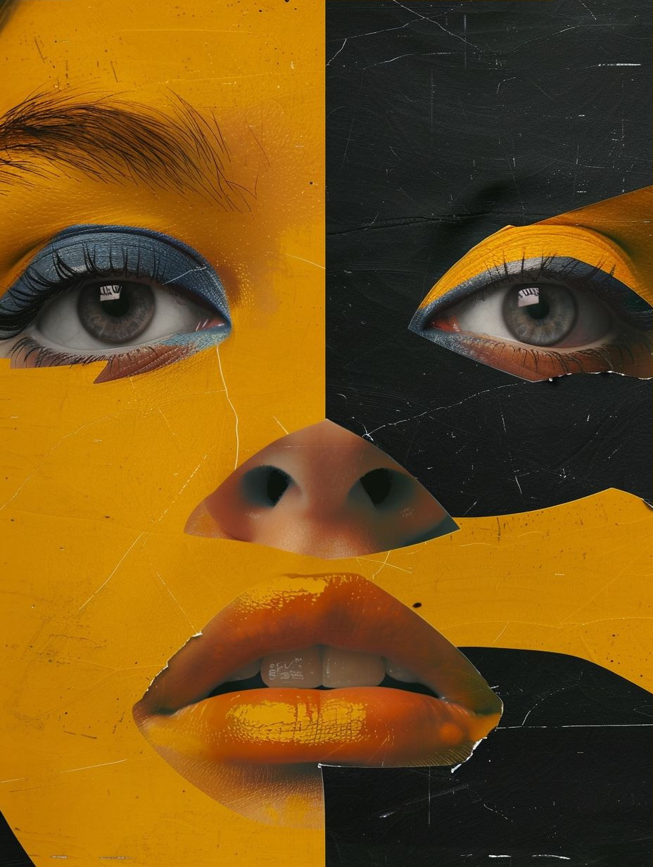 Torn Yellow Paper Portrait - Image 3