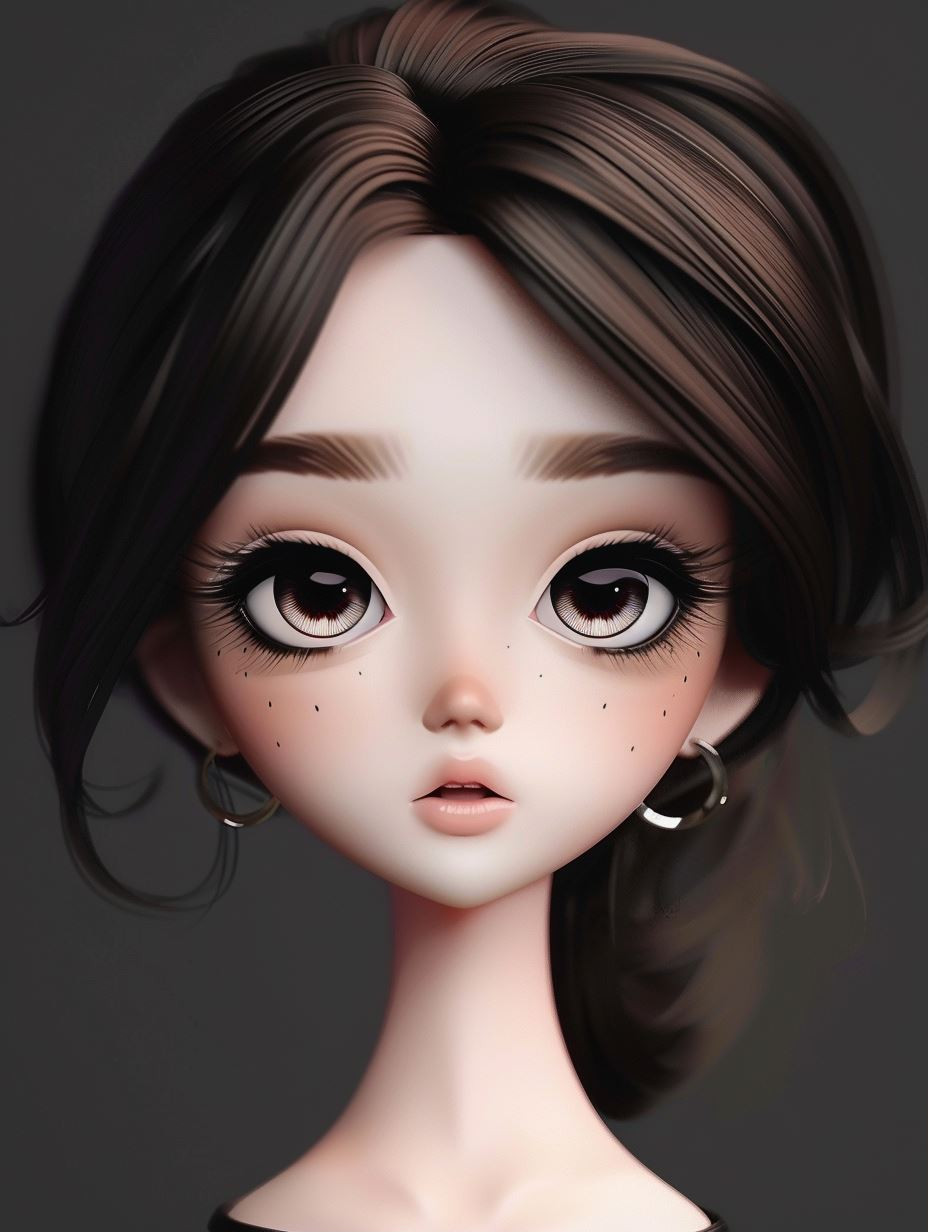 Ethereal Doll Portrait - Image 1