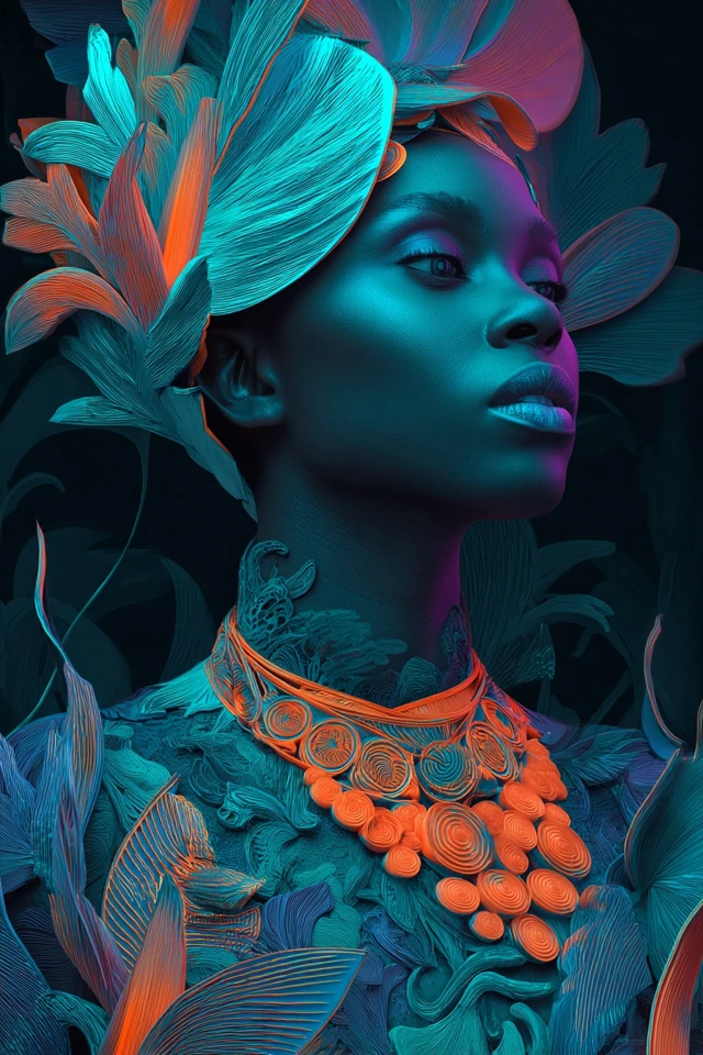 Neon Azure Elegance