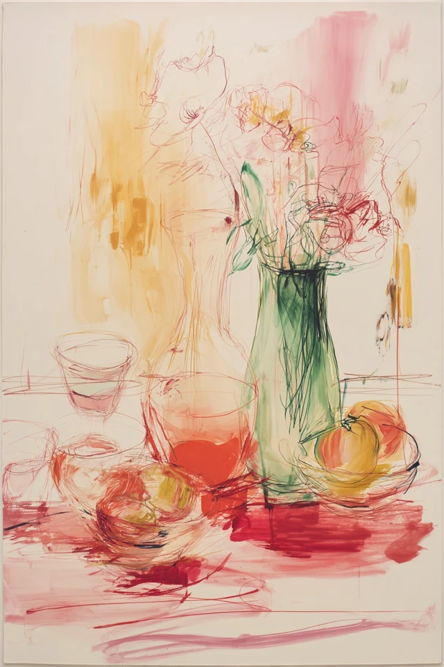 Abstract Expressions in Red and Gold - Image 3