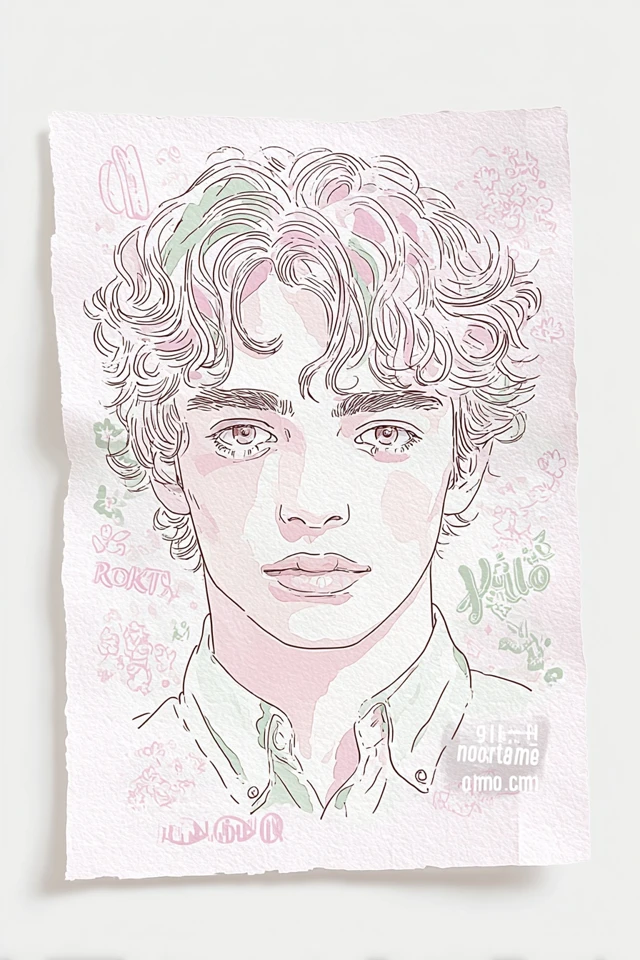 Pastel Ink Portrait - Image 1