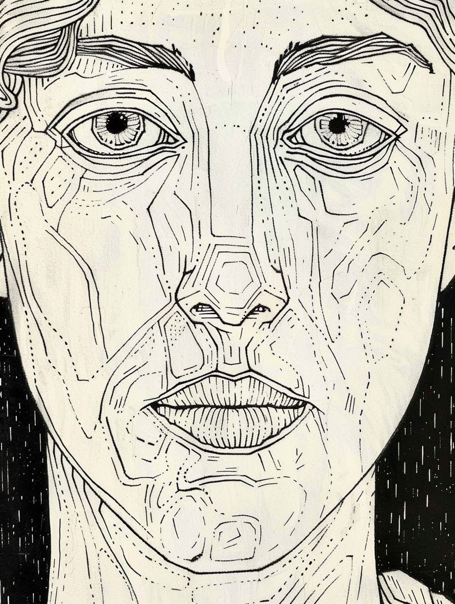 Intricate Linear Portrait Studies - Image 1
