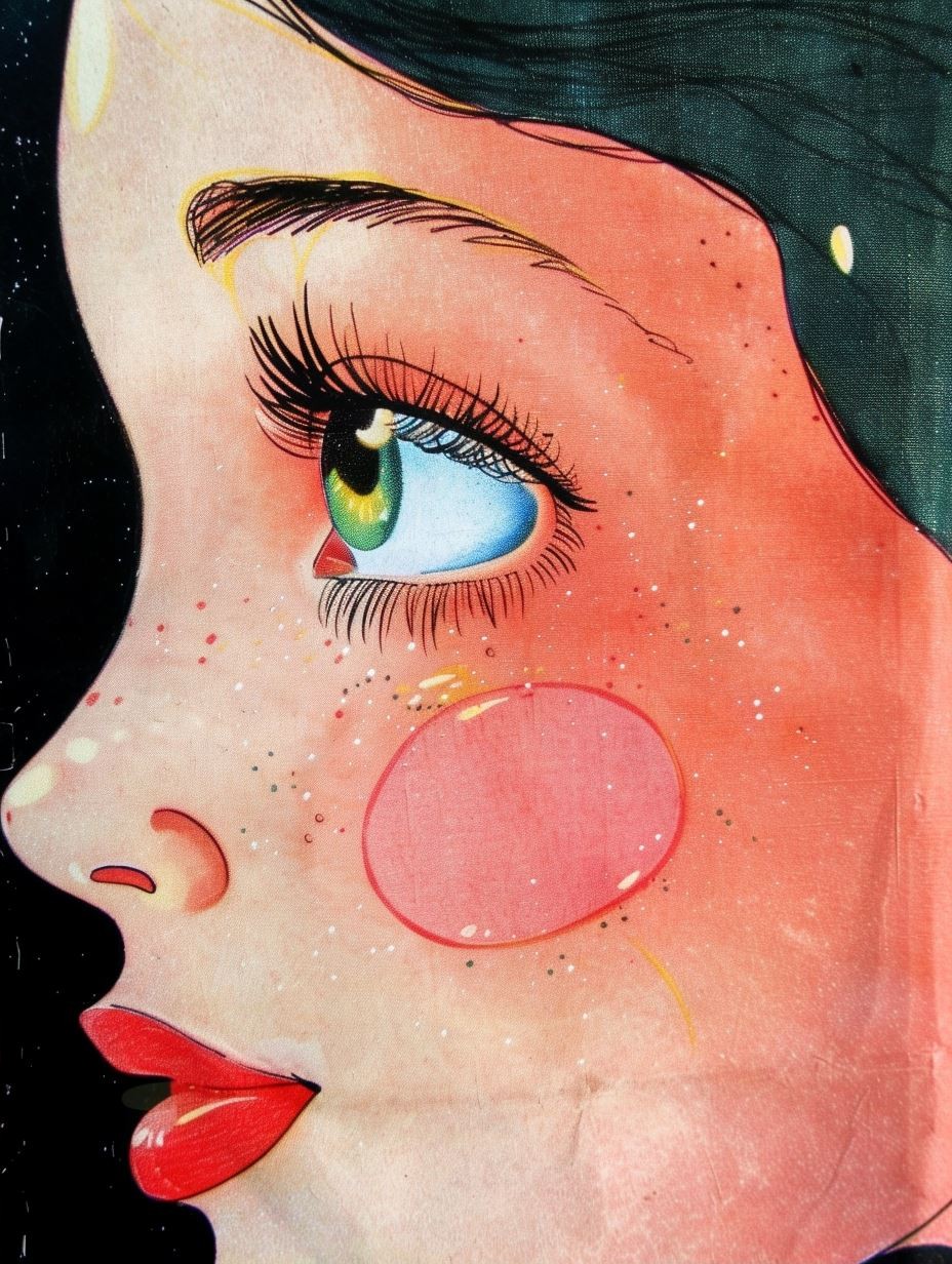 Vintage Pop Art Female Portrait Collage - Image 2
