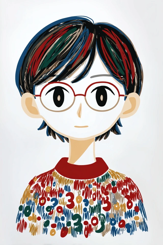 Whimsical Scribble Portrait - Image 1