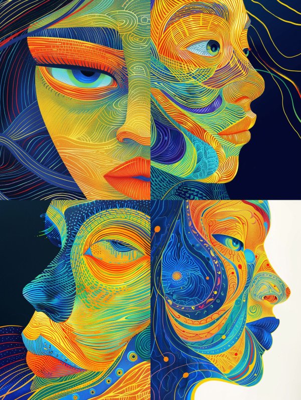Prismatic Flowing Portrait Study