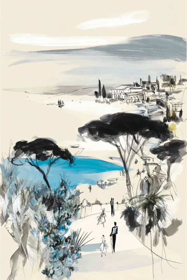 Azure Gaze Ink Study - Image 2