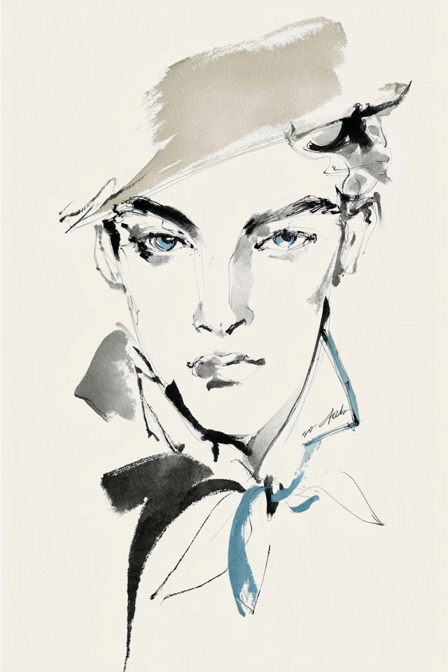 Azure Gaze Ink Study