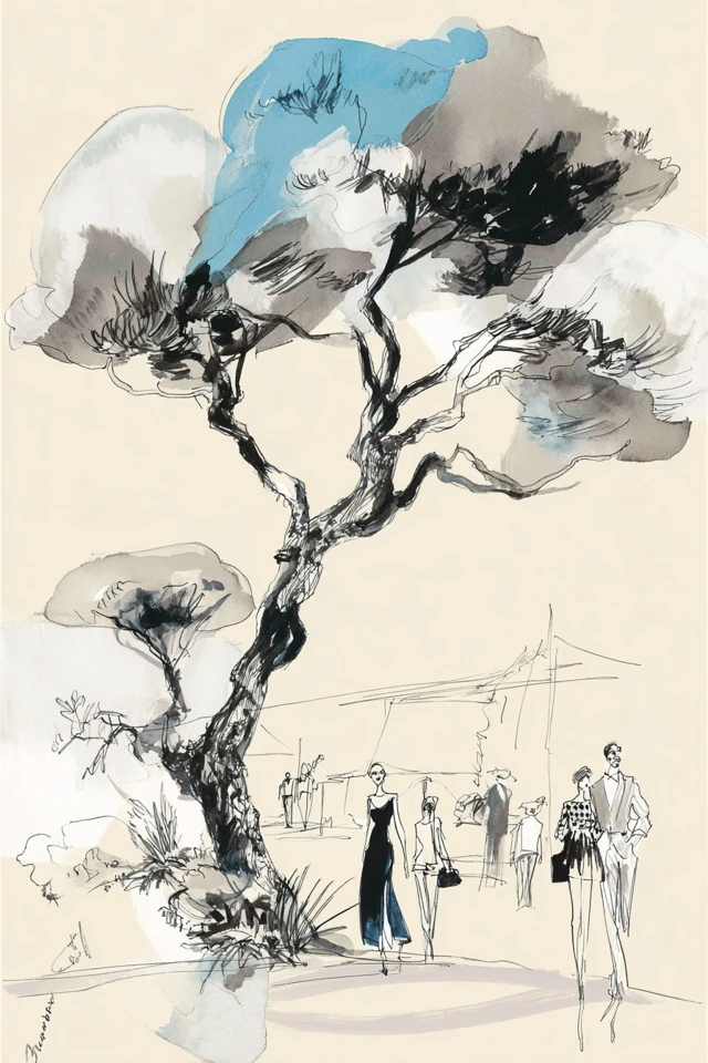 Azure Gaze Ink Study - Image 5