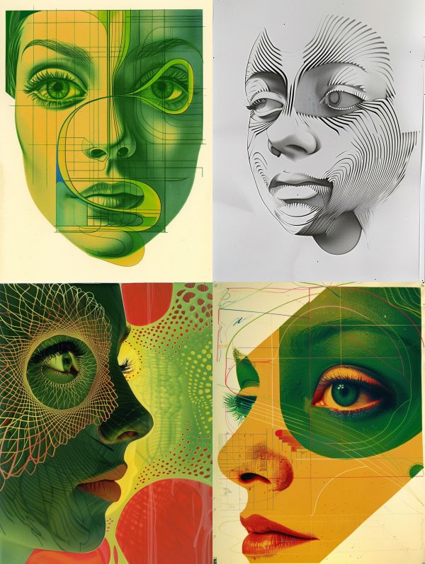Geometric Surrealist Portrait Study