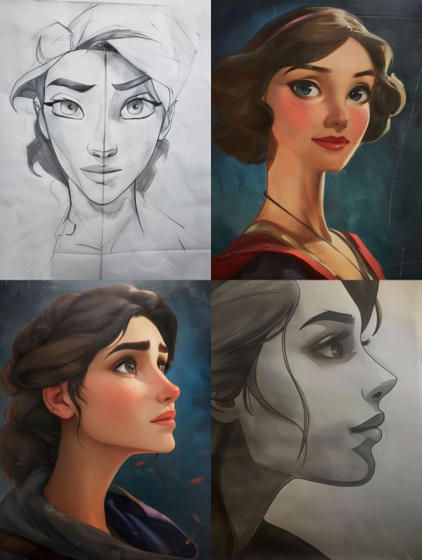 From Sketch to Digital Portraiture