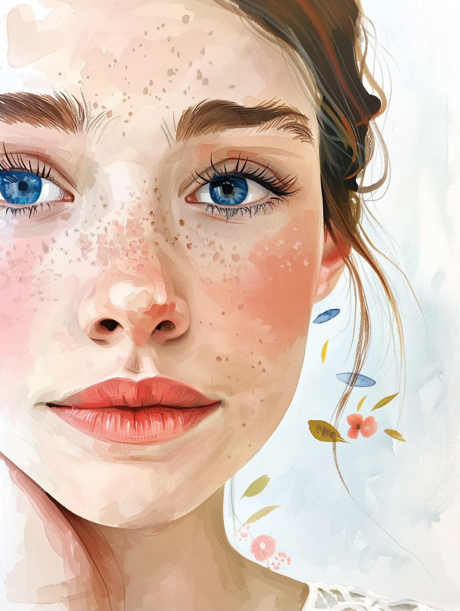 Ethereal Watercolor Portraits of a Woman - Image 1