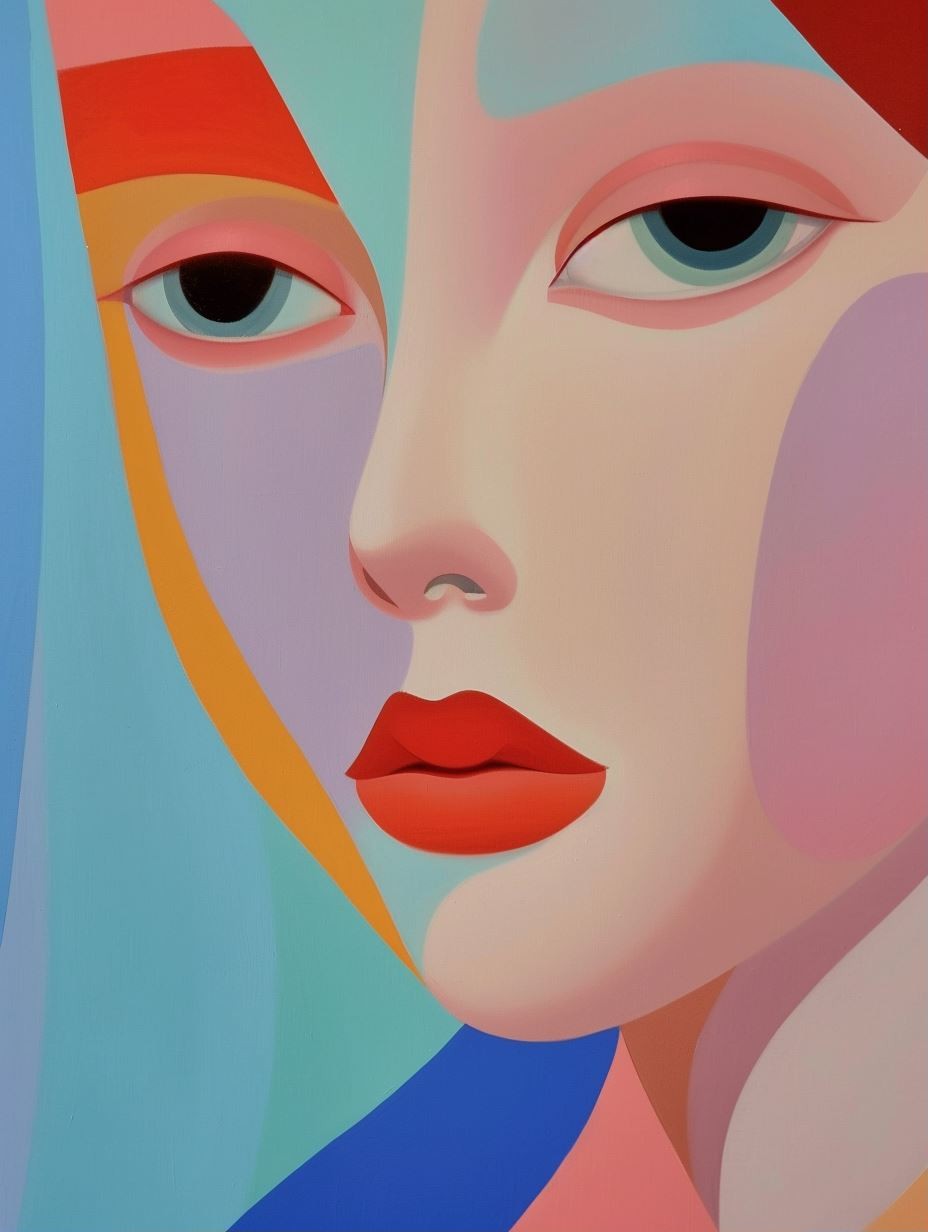Abstract Pastel Portrait Harmony