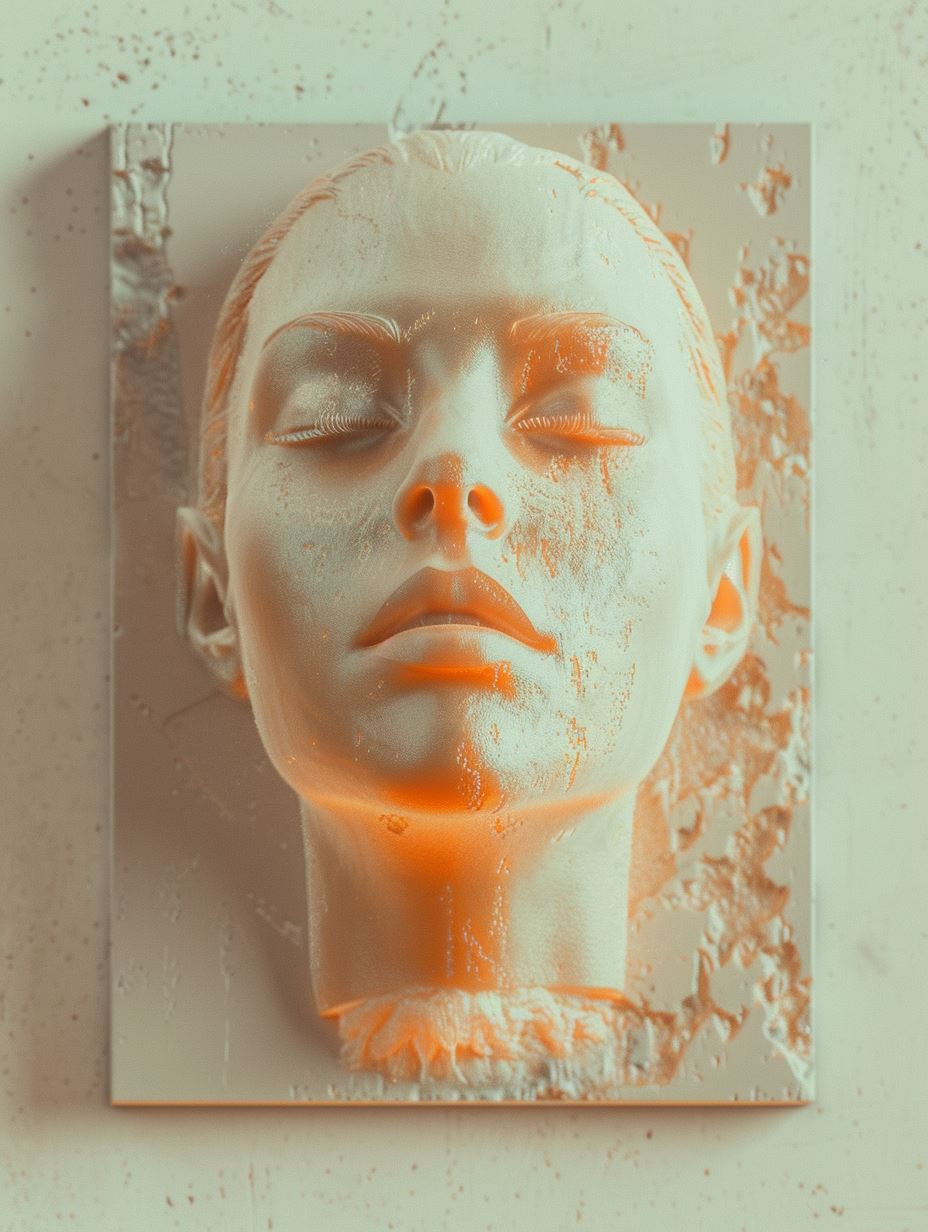 Ethereal Sculpted Faces in Light - Image 1