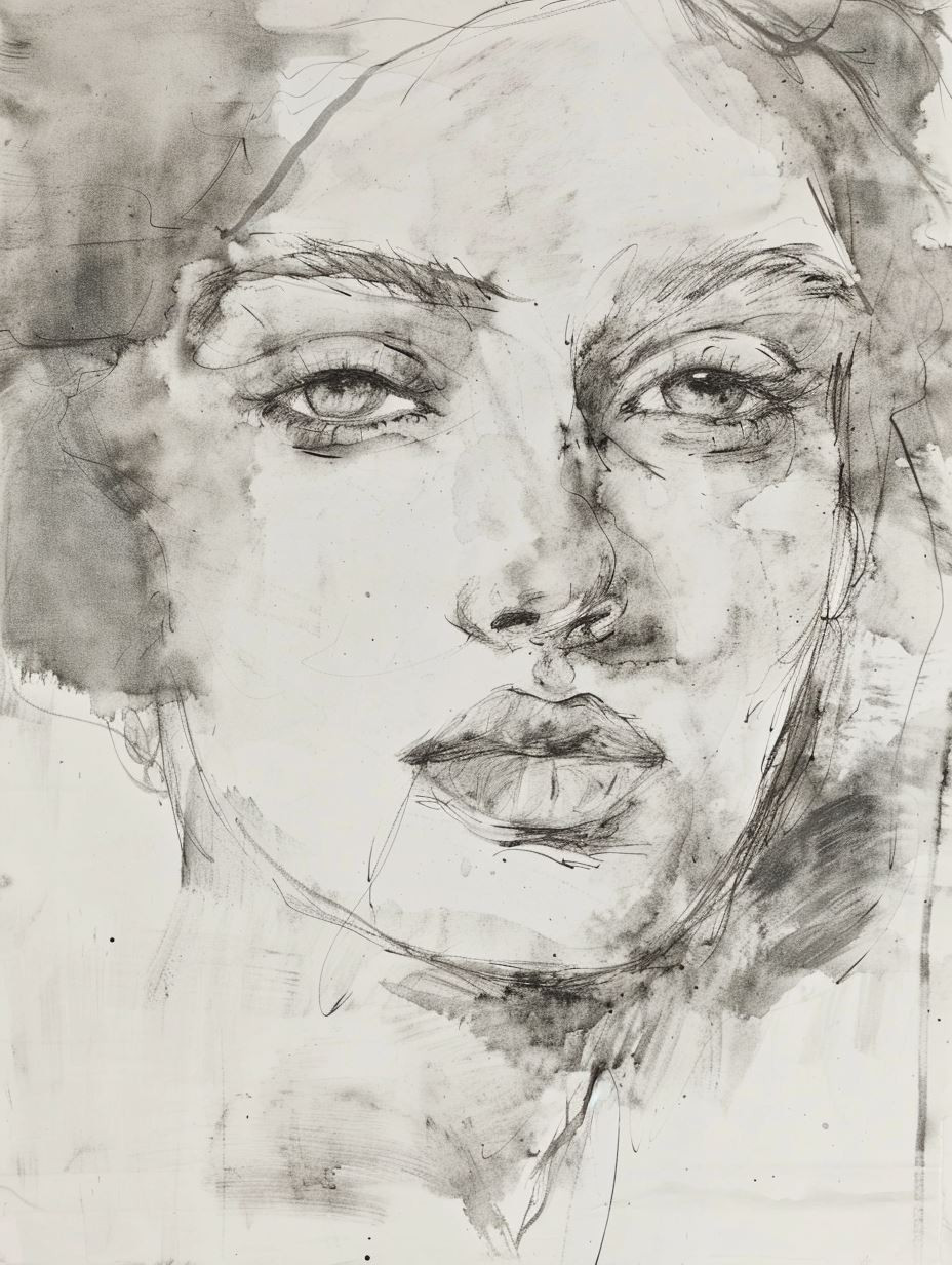 Whispers of Ink: Four Female Portraits - Image 3
