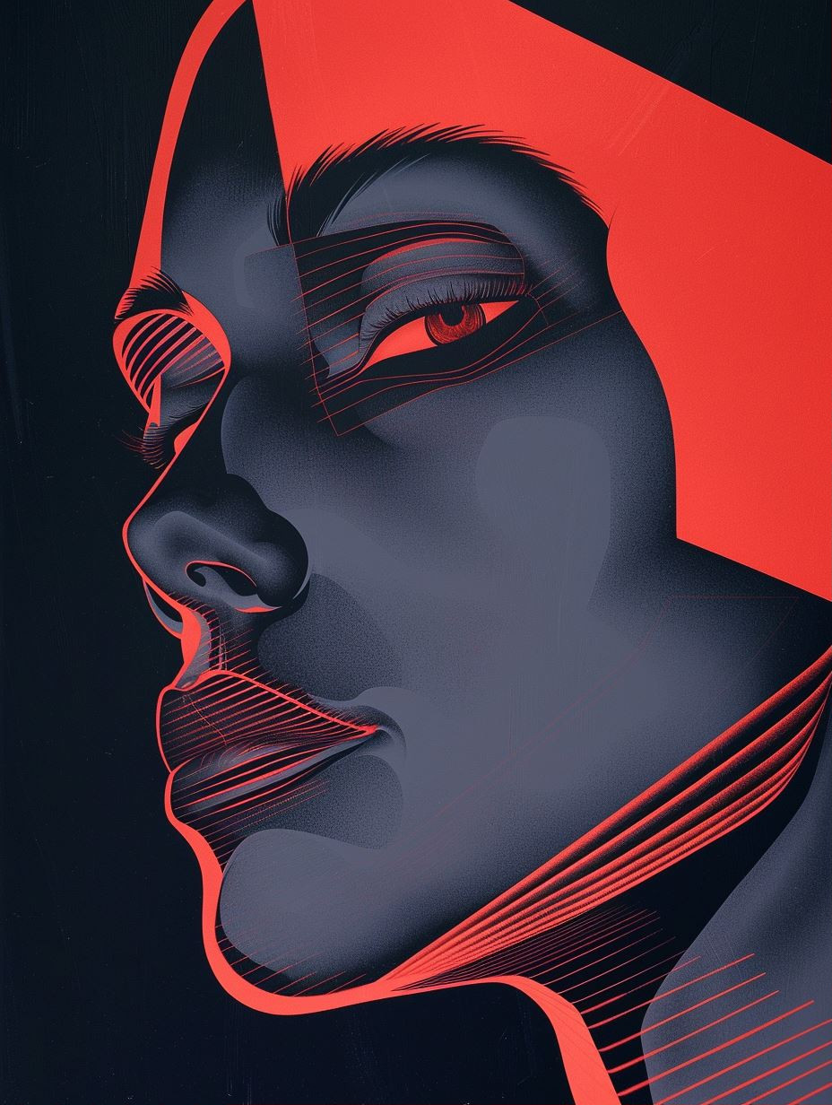 Crimson Shadows of the Digital Muse - Image 1
