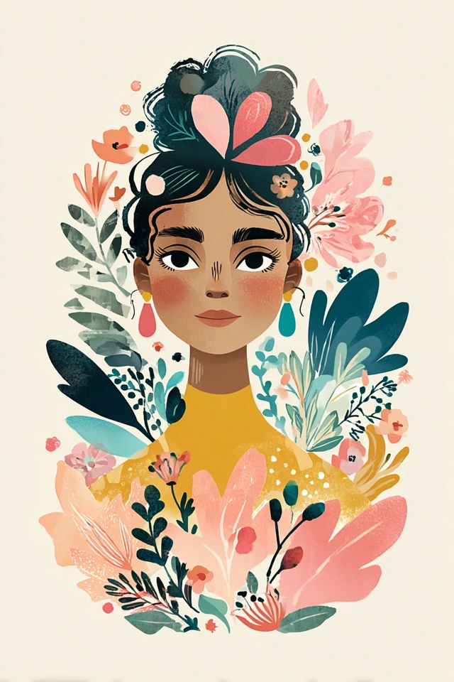 Floral Bloom Portrait - Image 1