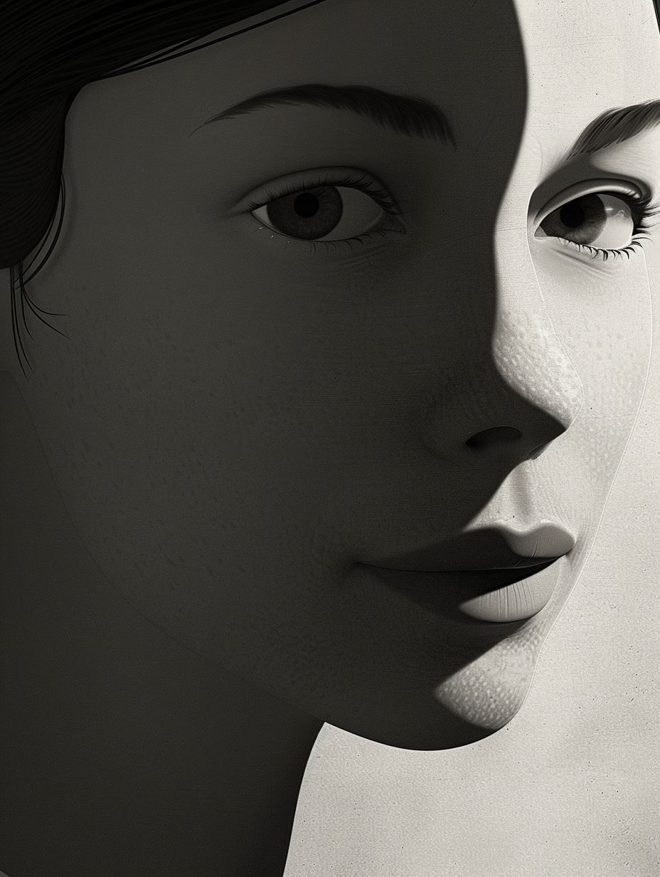 Ethereal Monochrome Portrait Study - Image 2