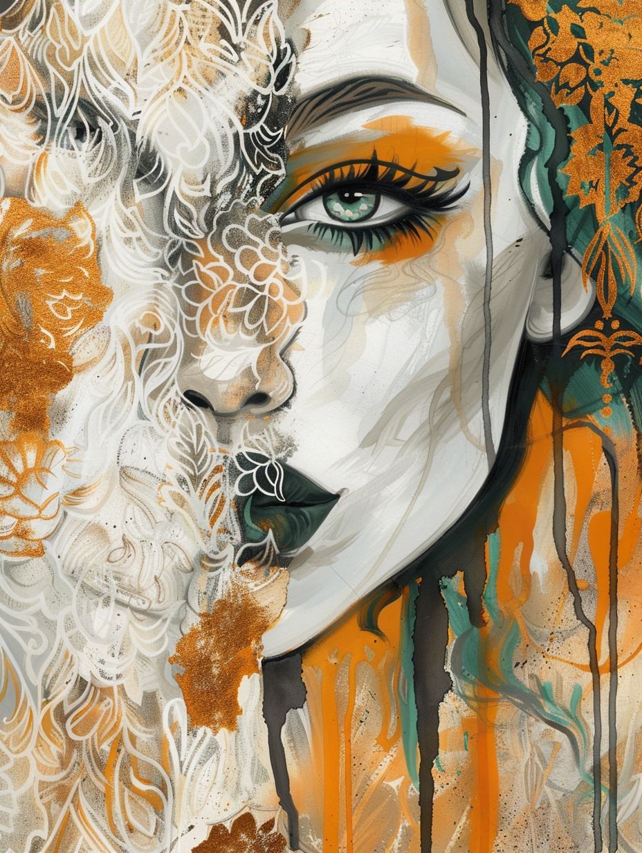 Abstract Ethereal Portrait in Orange - Image 3