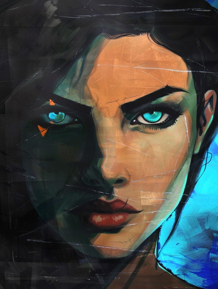 Cybernetic Gaze in Neon Shadow - Image 1