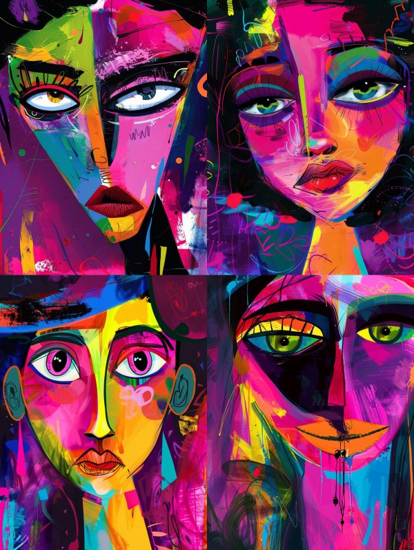 Vibrant Visions of Abstract Femininity
