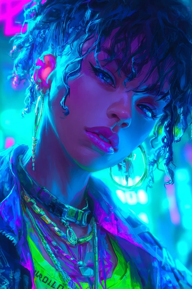 Neon Cyberpunk Muse