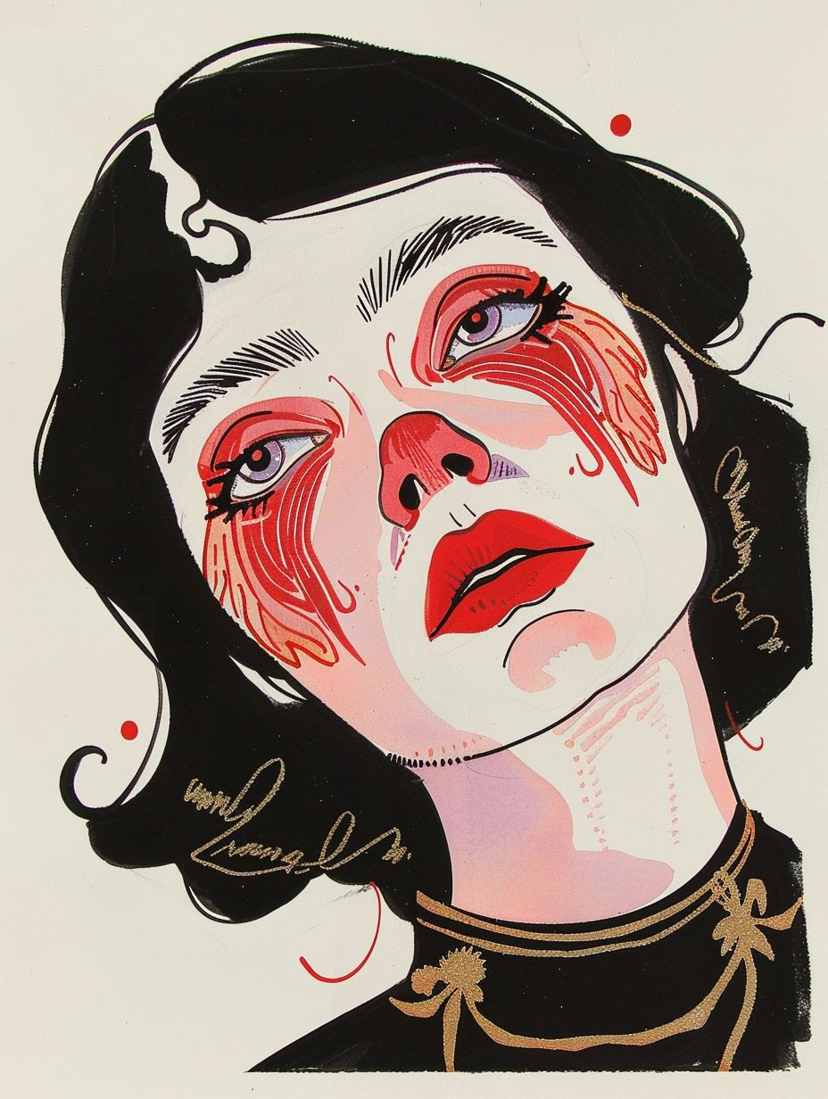 Crimson Gaze Avant Garde Portrait - Image 4