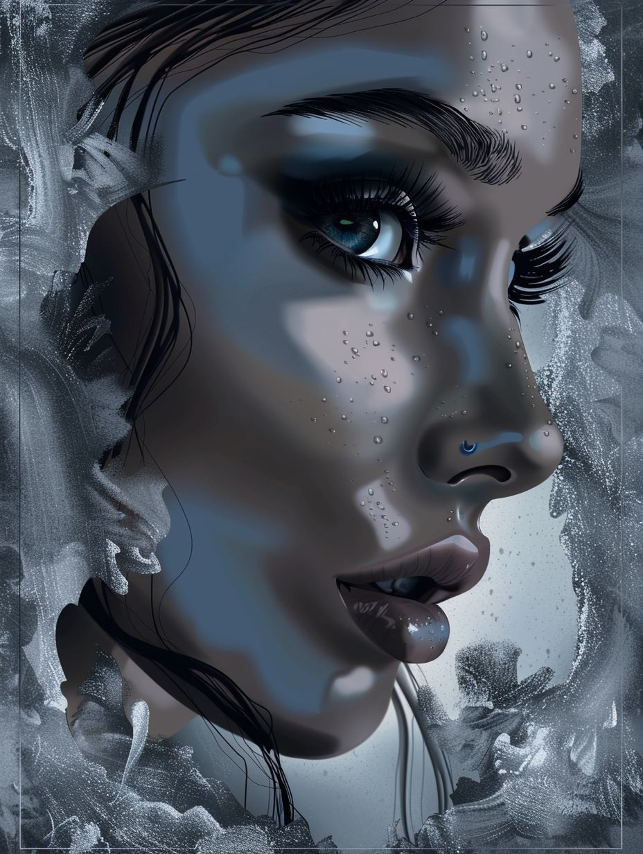 Frozen Azure Gaze - Image 1