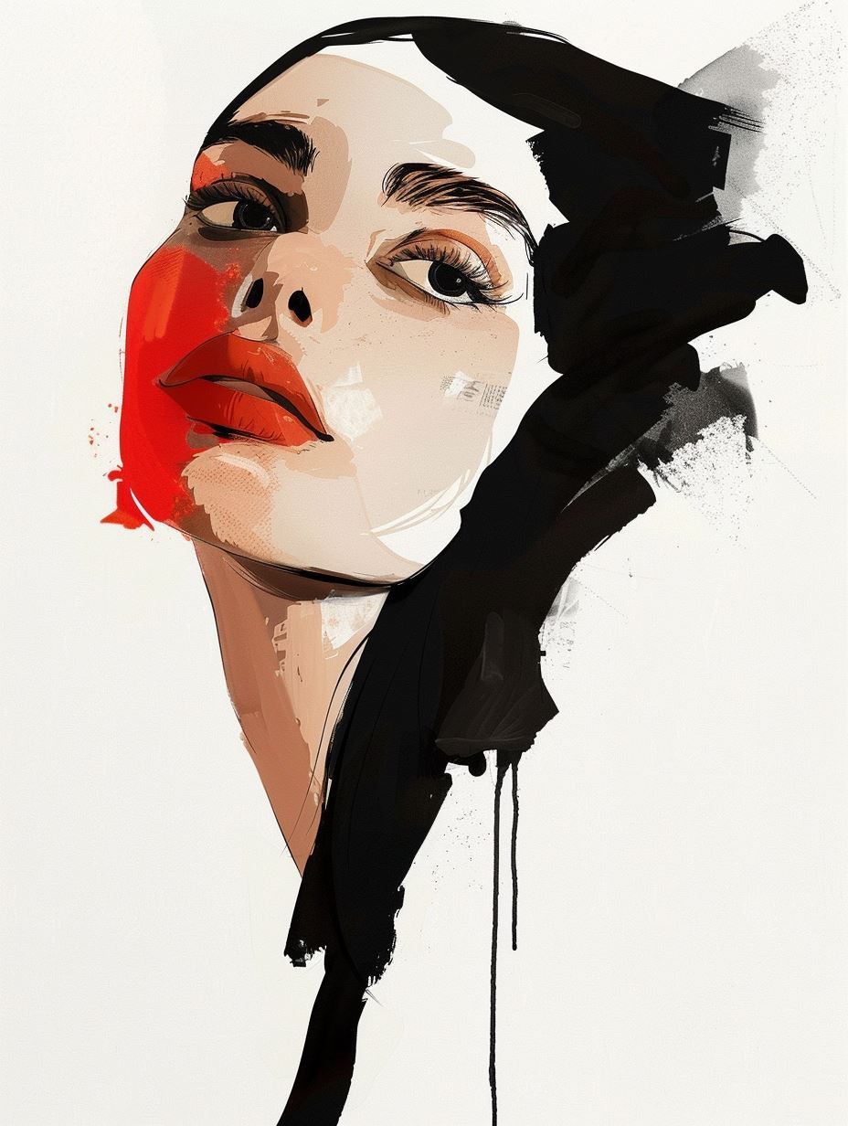 Crimson Drip Digital Portrait - Image 4