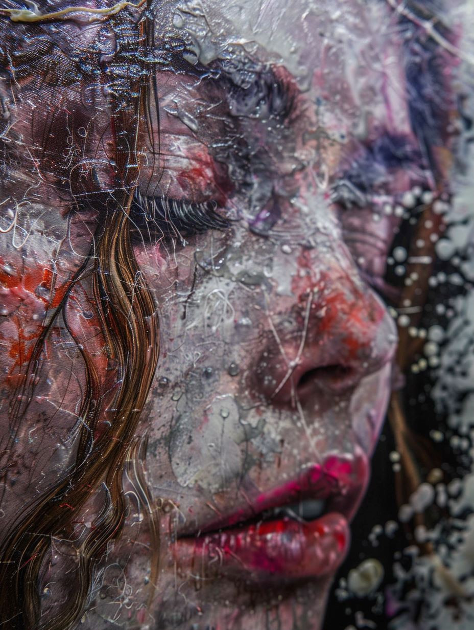 Fragmented Visage of Liquid Paint - Image 1