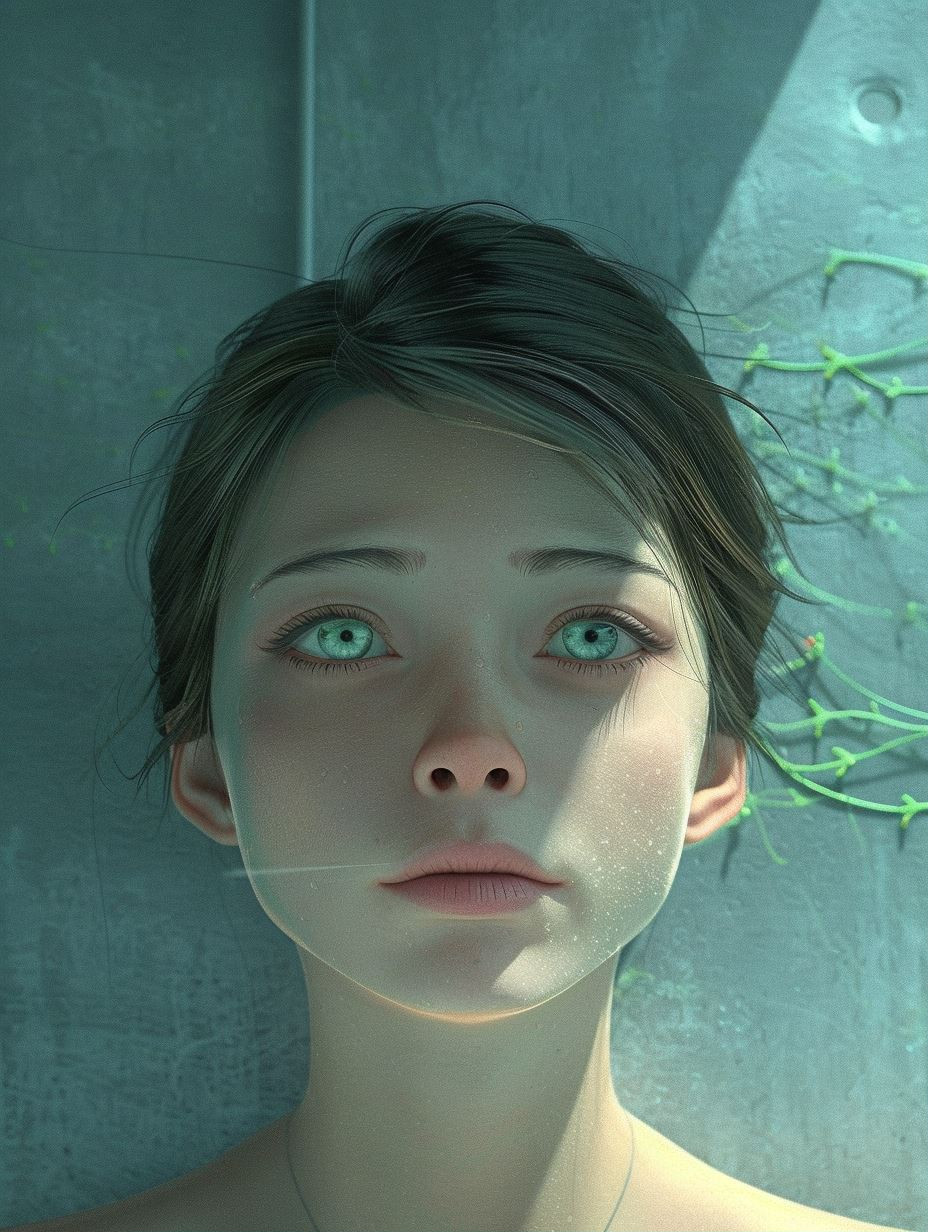 Ethereal Gaze of Digital Solitude - Image 1
