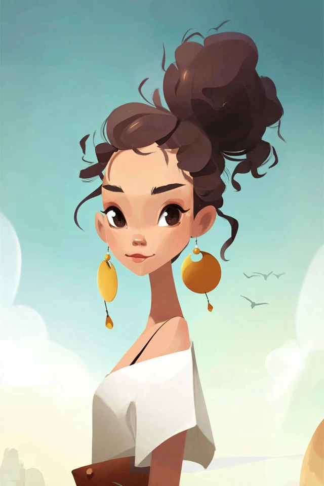 Sunlit Stylized Portrait - Image 1
